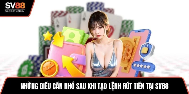 Những điều cần nhớ sau khi tạo lệnh rút tiền tại SV88